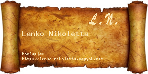 Lenko Nikoletta névjegykártya